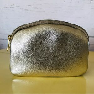 Double Zipper Gold Clutch NWOT
